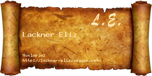 Lackner Eliz névjegykártya